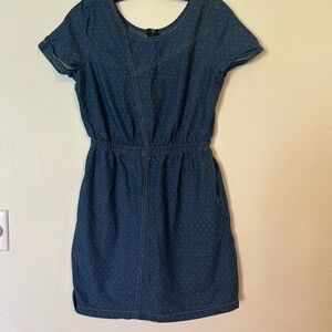Couple TX Medium chambray Blue Polka Dot Dress